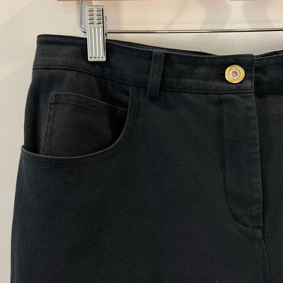 Vintage St. John Sport Women’s 8 Cotton High Rise Wide Leg Black Jeans Stretch - Picture 3 of 13